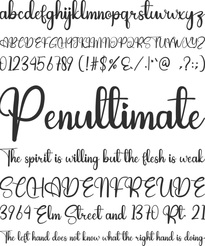 Sunsilk font preview