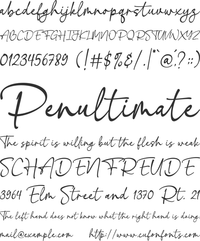 Amesthy font preview