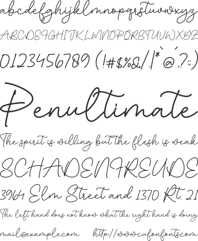 Angelique font preview