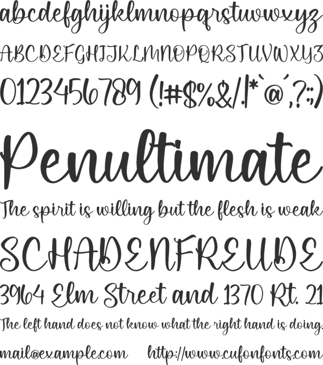 Nattalea font preview