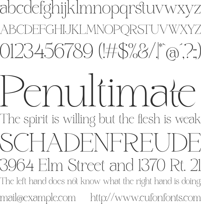 Elagern font preview