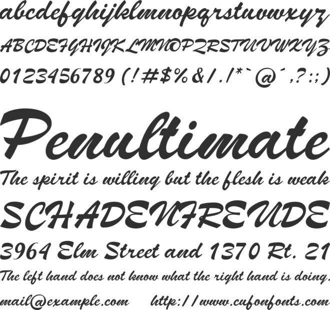 Brilliant Dreams font preview