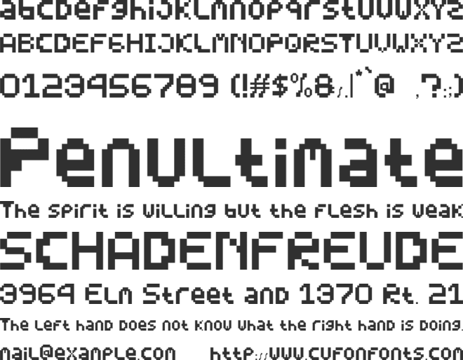 Pixelate font preview