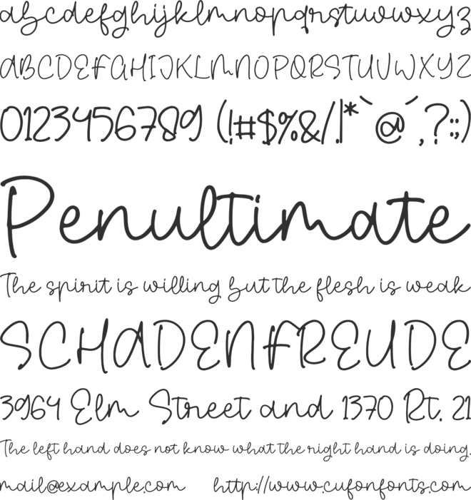 Grestelan font preview