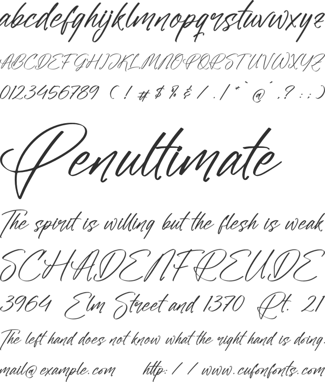 Pamello Glenstar font preview