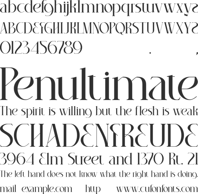 Chadenia font preview