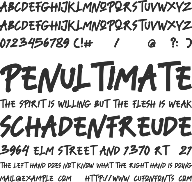 Thuru Brush font preview