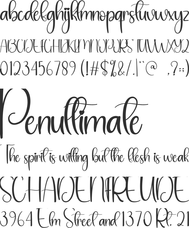 House Bakery font preview