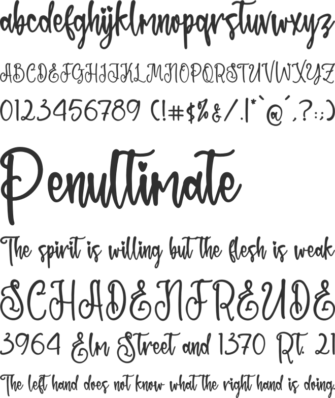 Millstesia font preview