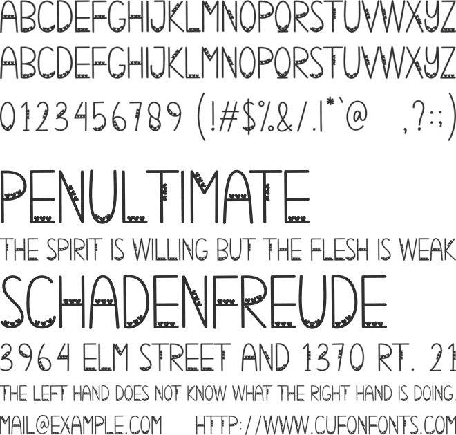 Loveline font preview