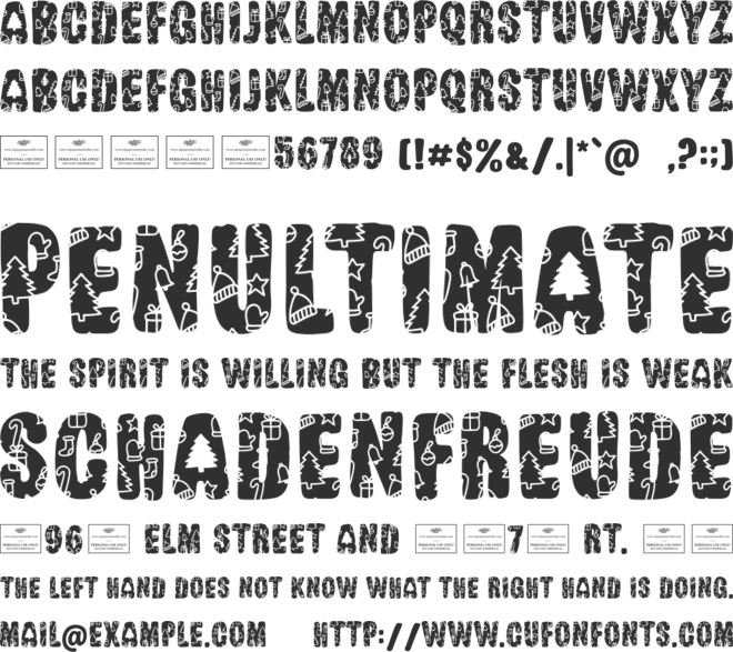 Snowfall font preview