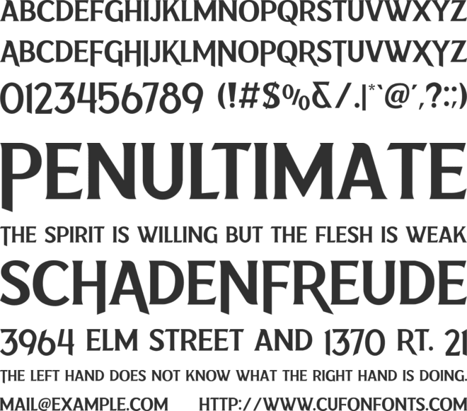 Midfielder font preview