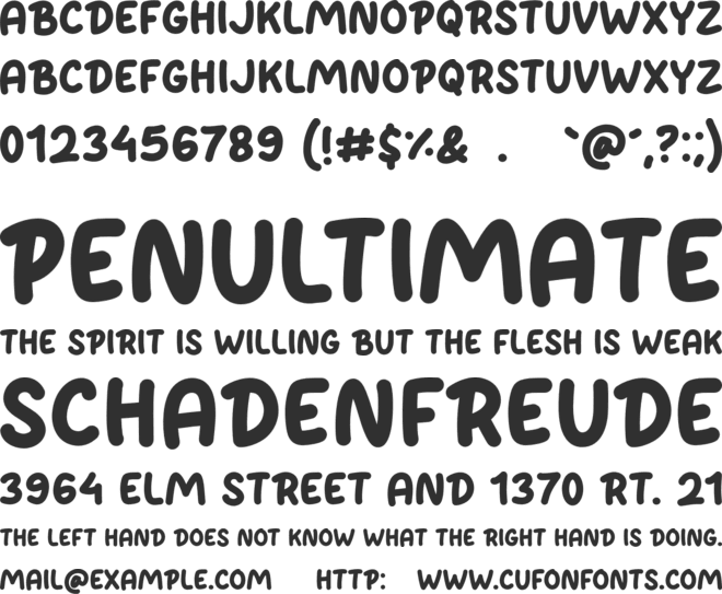 Burndown font preview