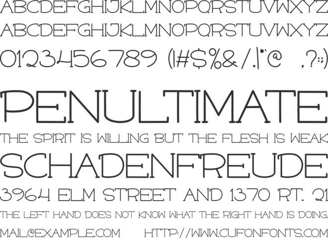 Miniline font preview