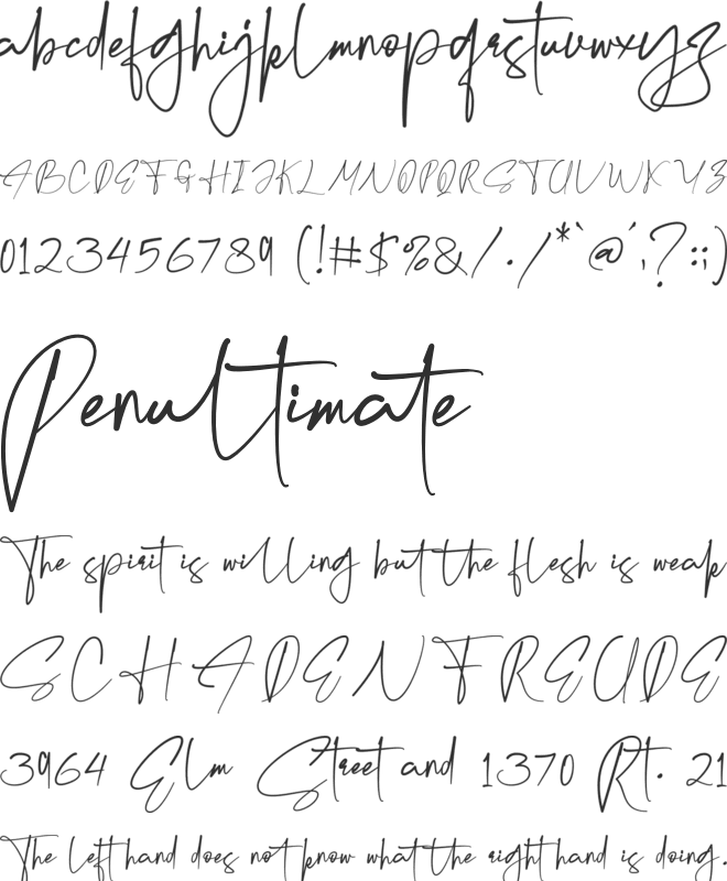 Krittany Signature font preview