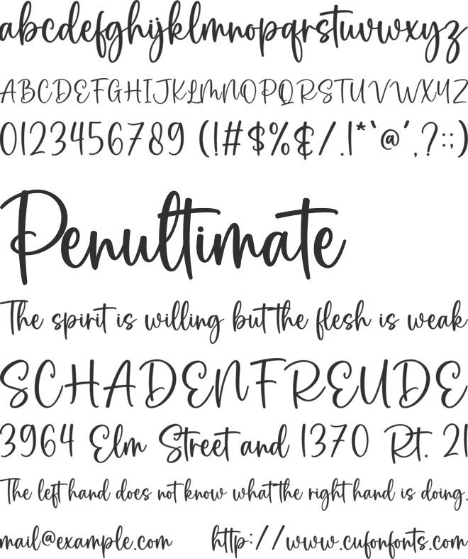 Calanthe font preview