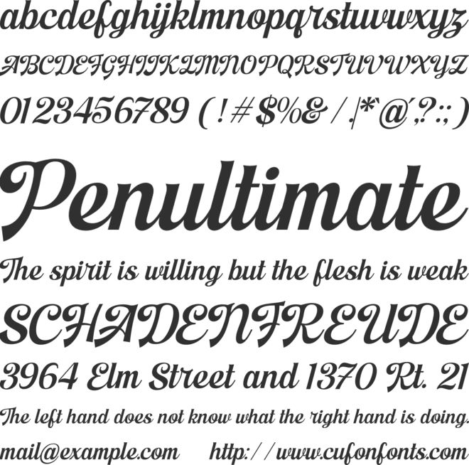 Ampher font preview