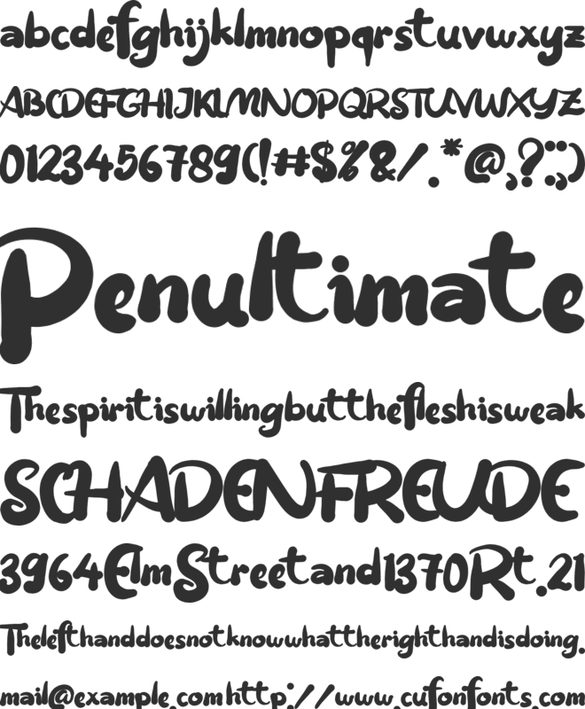 Gambatat font preview