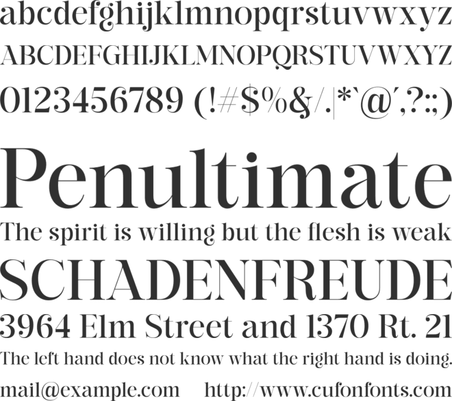 The Glorious font preview