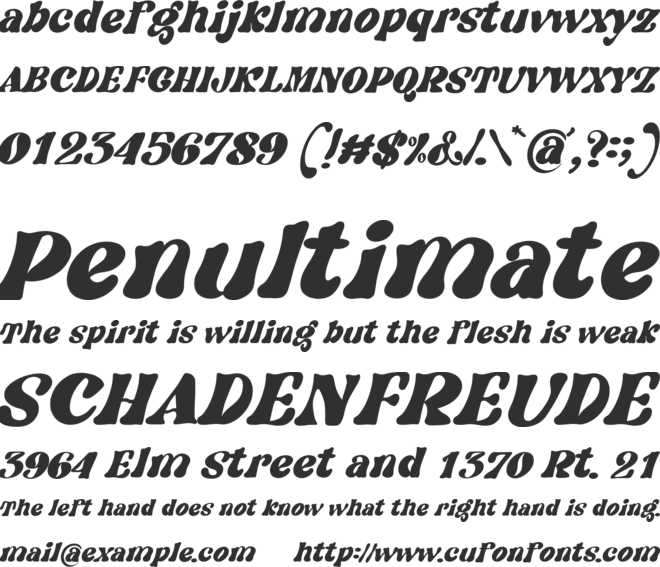 Hilcher font preview