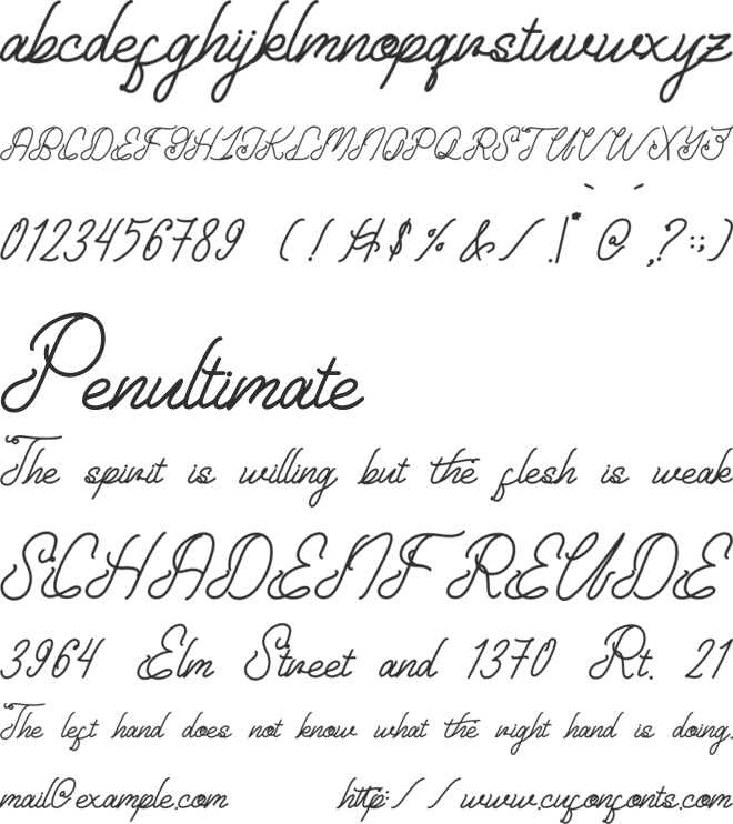 Arcadiny font preview