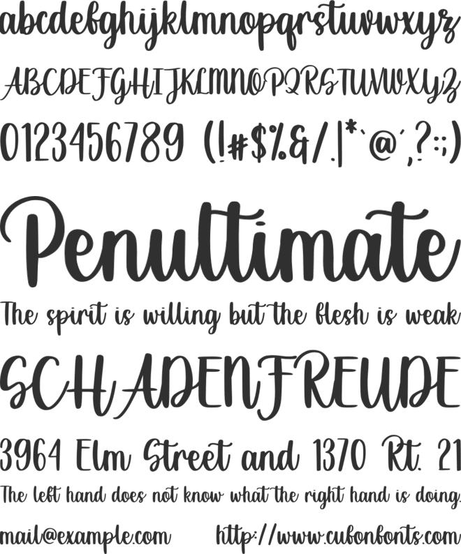 Bettermilk font preview