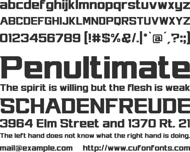 PERFORMANCE font preview