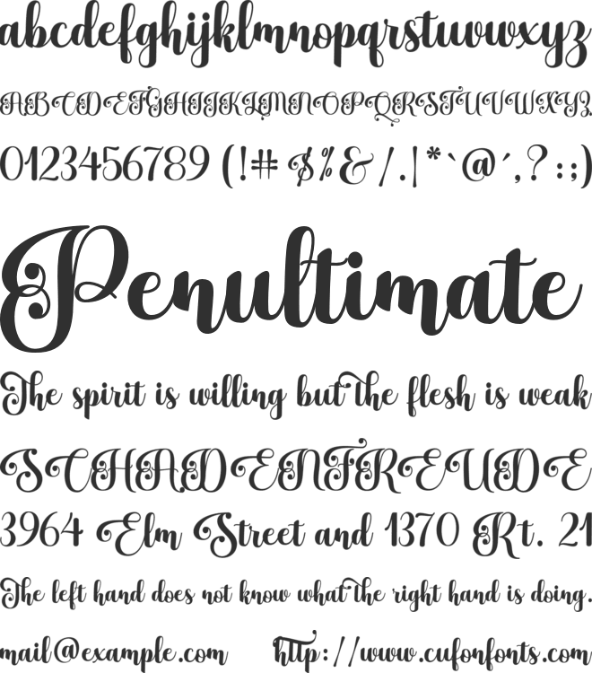 Amolina Sweet font preview