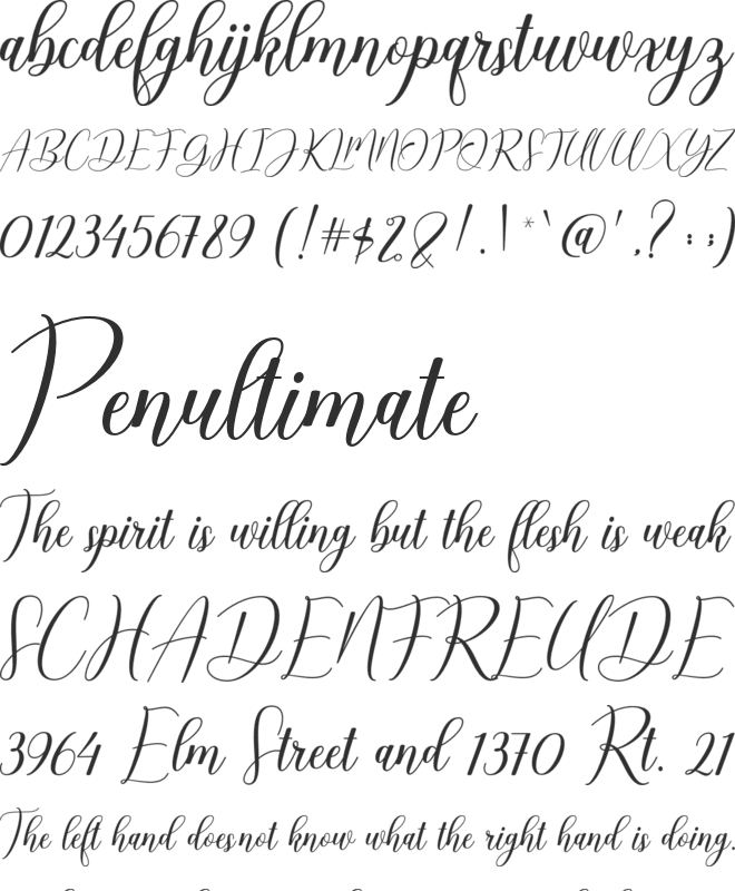 Bethany Script font preview