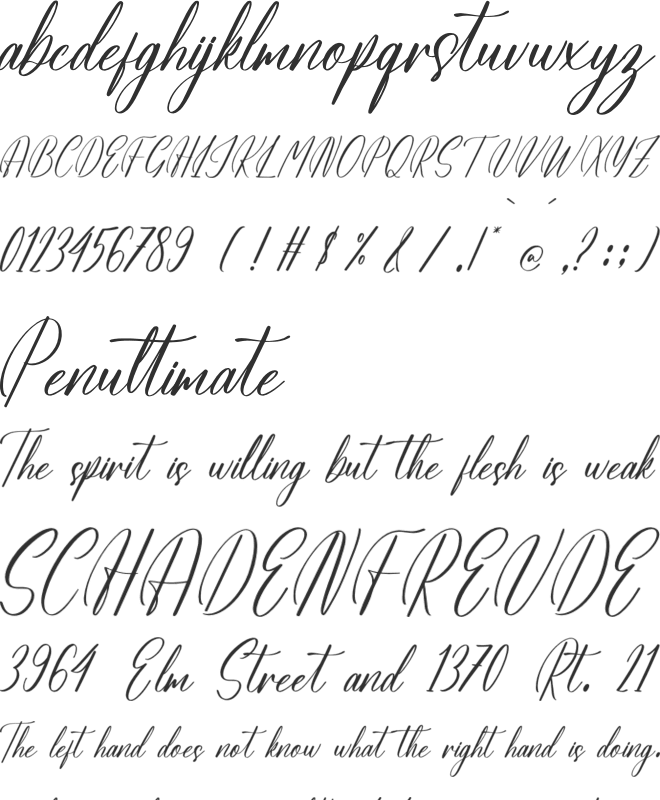 Hadinesta Blarfhine font preview