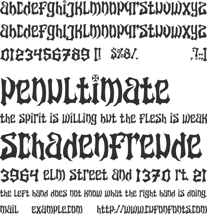 wolf bones font preview