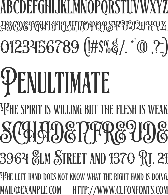 Rendors font preview