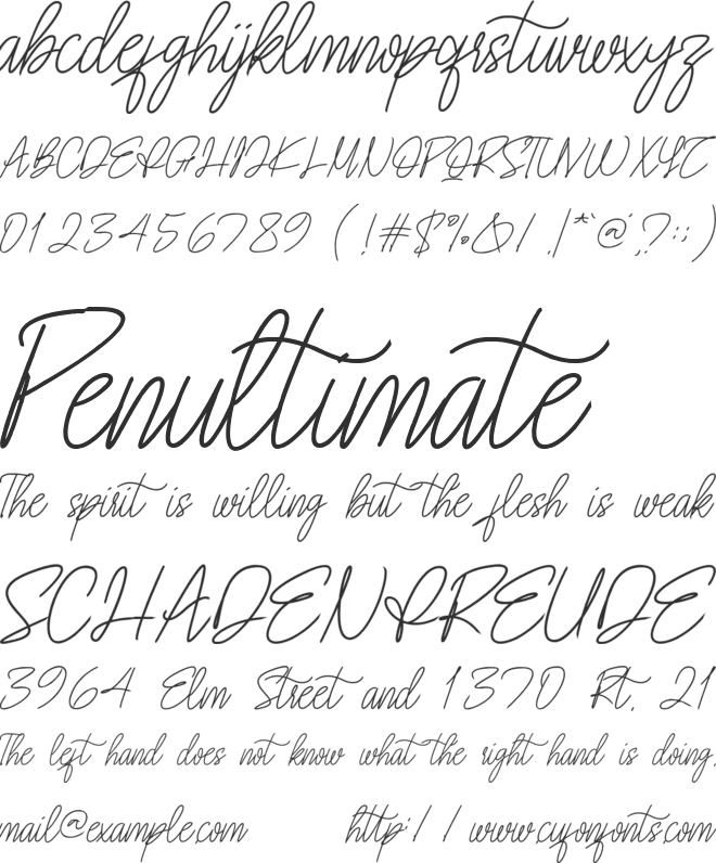 The Lomenos Script font preview