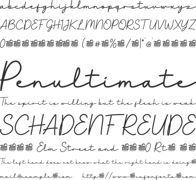 Sharine Trial font preview