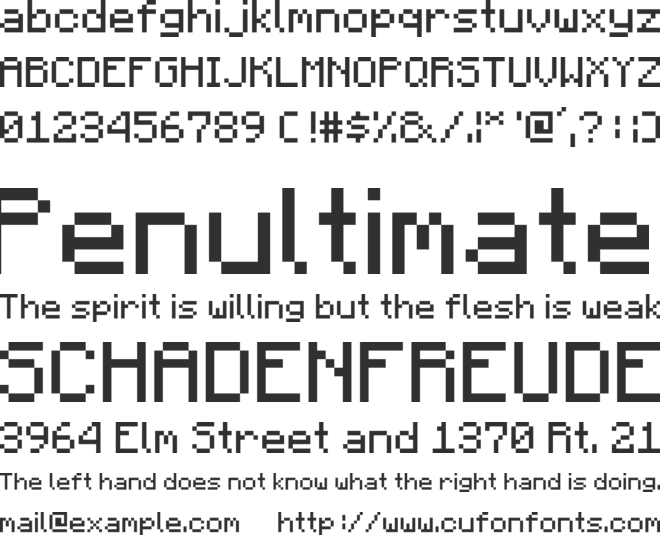 PixelCraft font preview