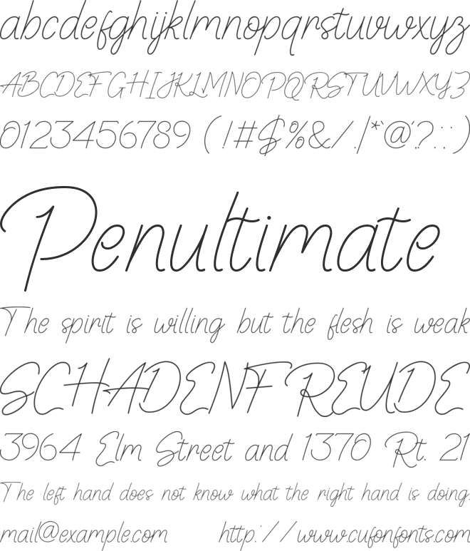 Sevira font preview