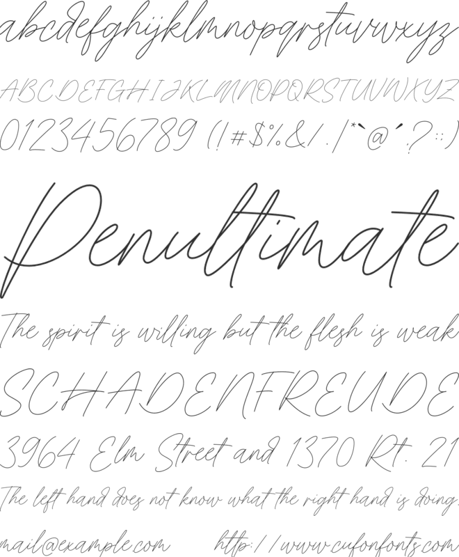 Merysville font preview