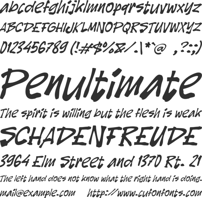 K Kanzof font preview