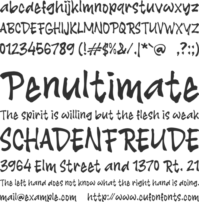 K Kalegrass font preview