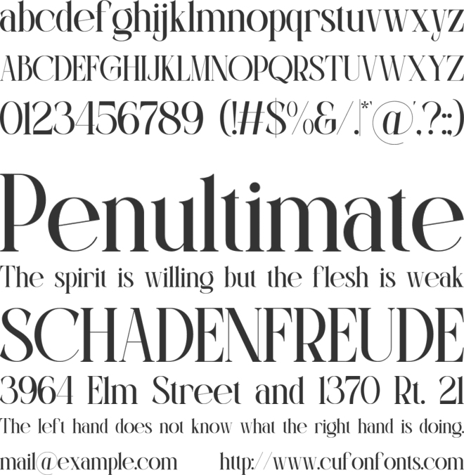 Clamoe font preview