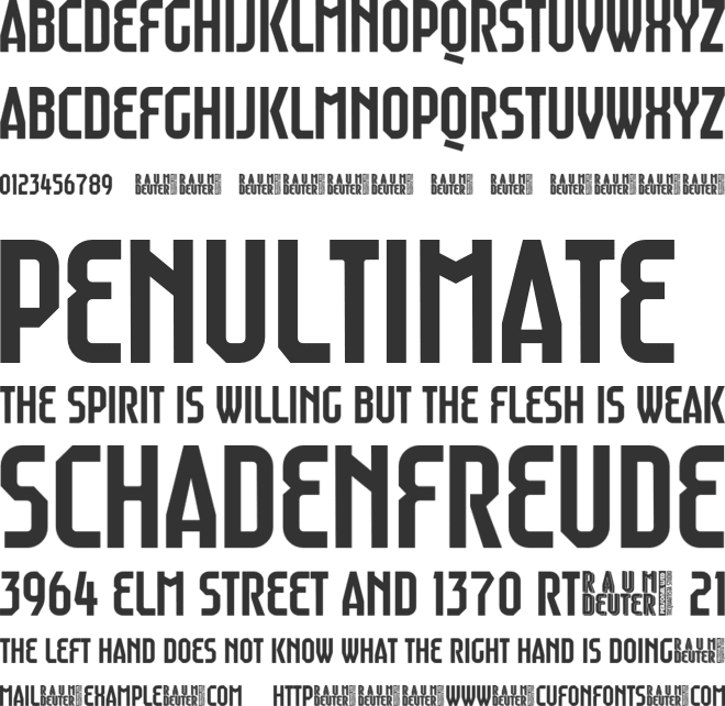 Raumdeuter font preview