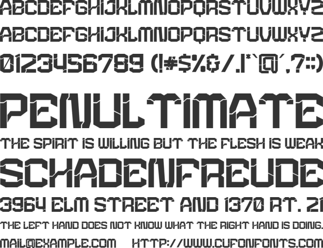 MEXACORP font preview