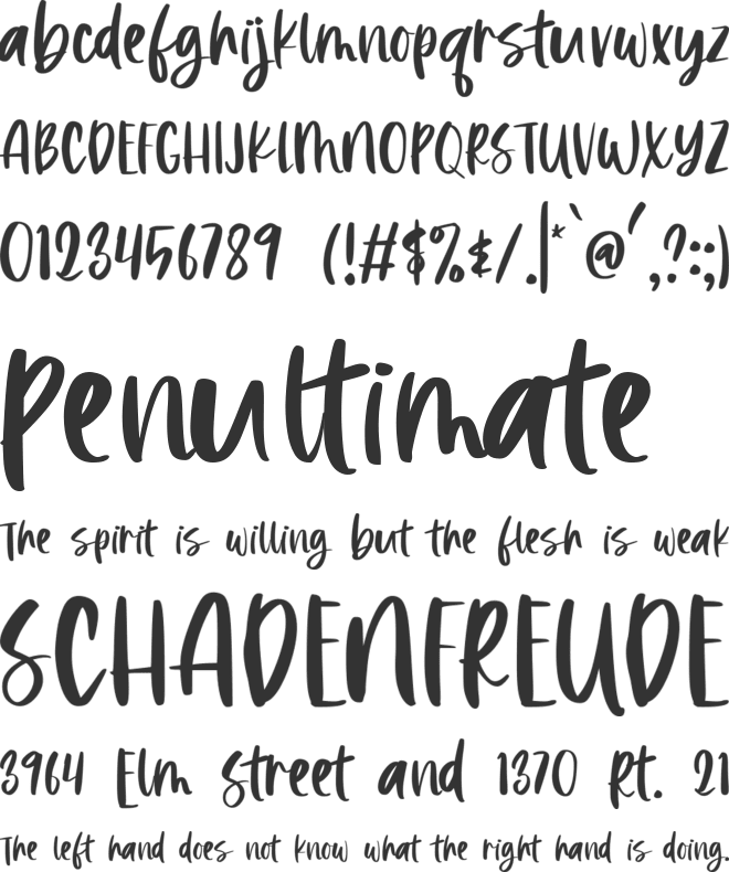 Baby Tulips font preview