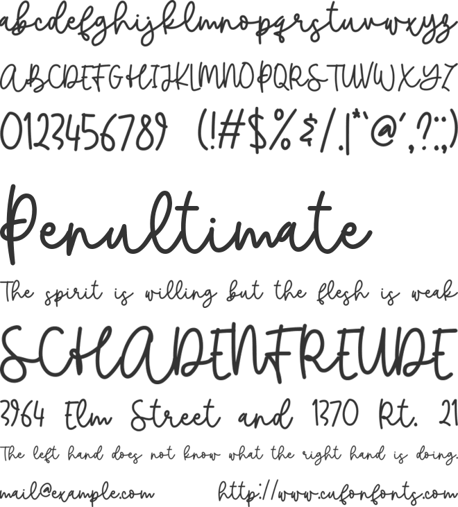 Sunset Heart font preview