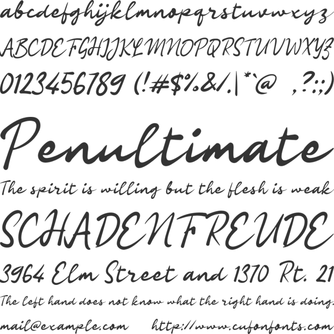 K Kendati Signature font preview