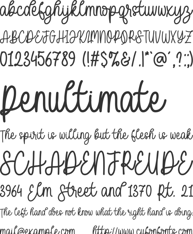 Spring Baby font preview
