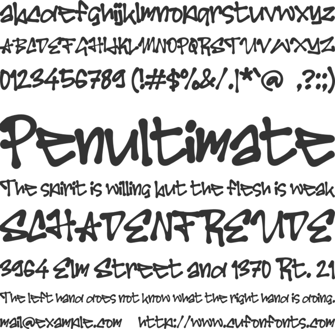 K Kesan Graffiti font preview