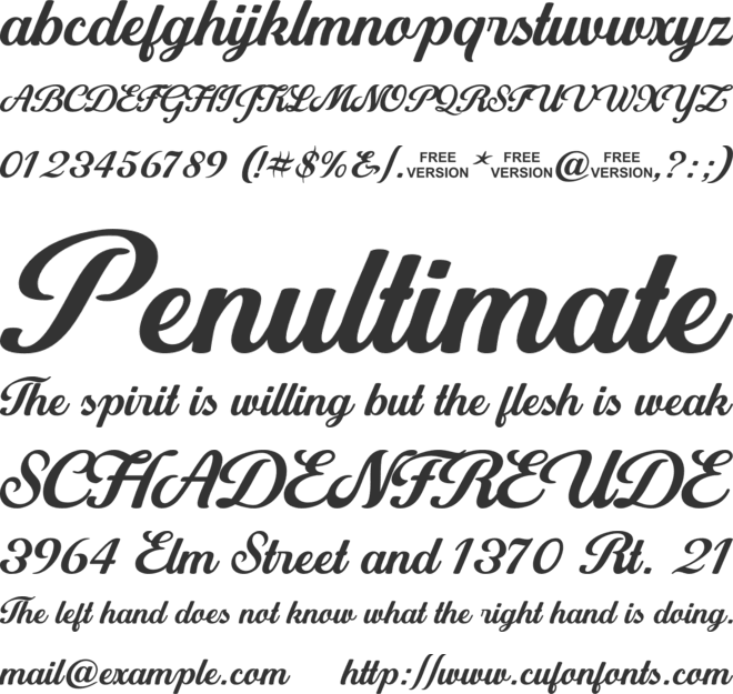 Battipaglia Personal Use Only font preview