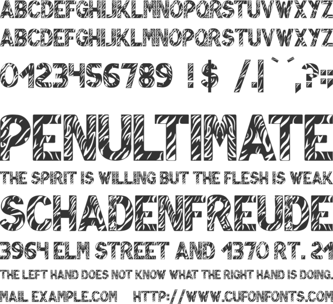 Zebra Lounge font preview