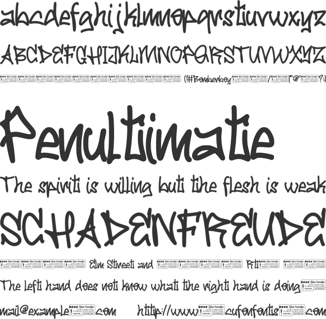 Bomberboy personal use font preview